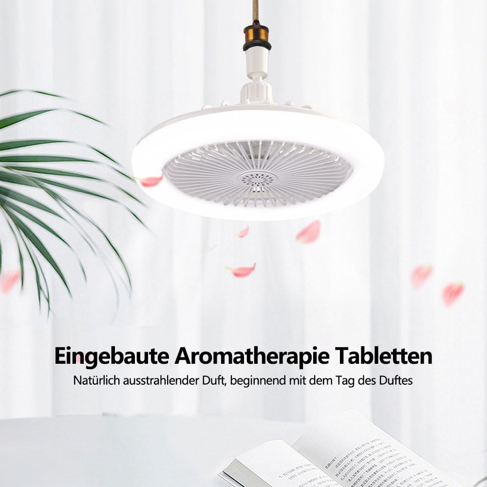Ventilateur-plafonnier E27 – LED et télécommande