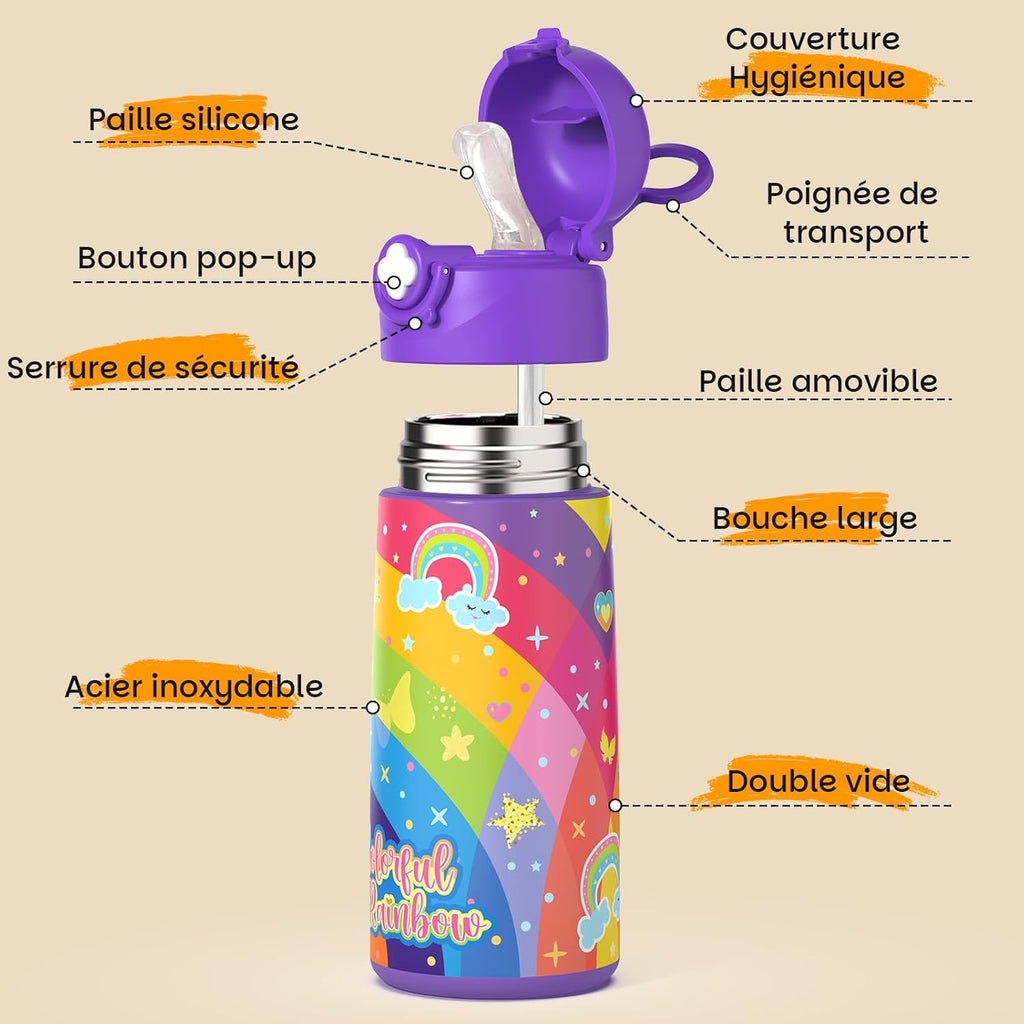 Gourde isotherme enfant licorne - photo supplémentaire