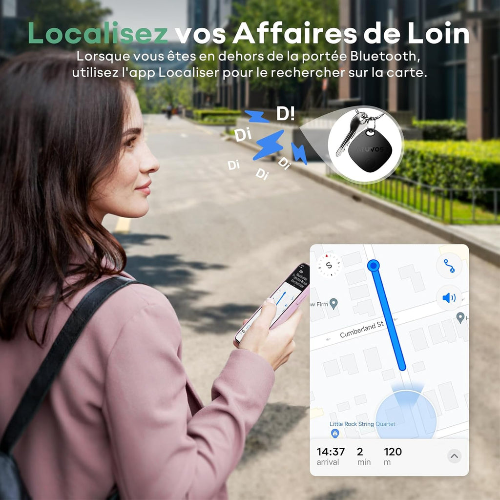 ATUVOS Tag Pro – Localisateur Bluetooth (Compatible Android & iPhone)