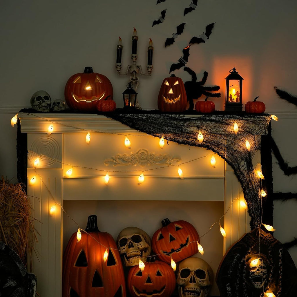 Guirlande lumineuse fantômes Halloween 3M 20 LED