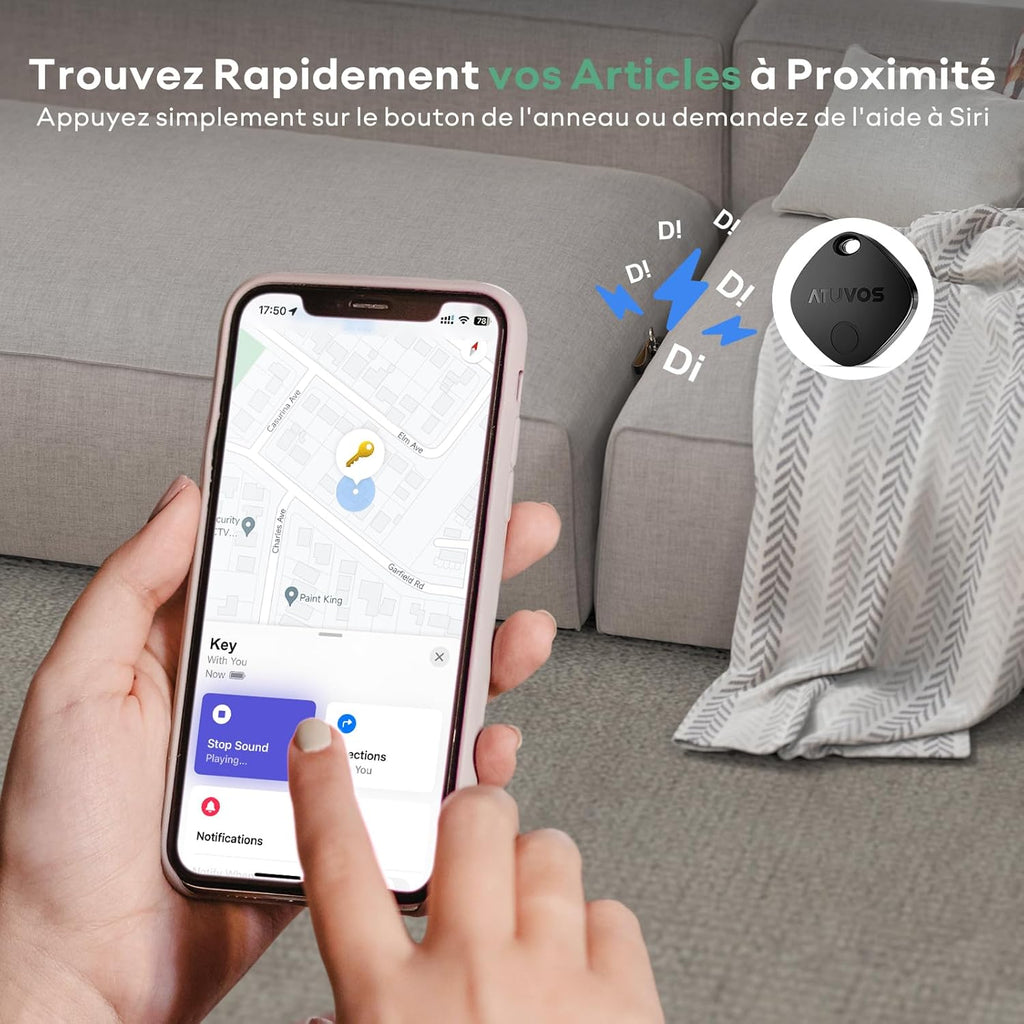 ATUVOS Tag Pro – Localisateur Bluetooth (Compatible Android & iPhone)