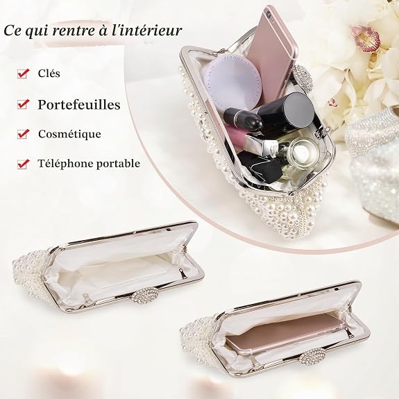 Pochette de soirée BAIGIO – Chaîne détachable