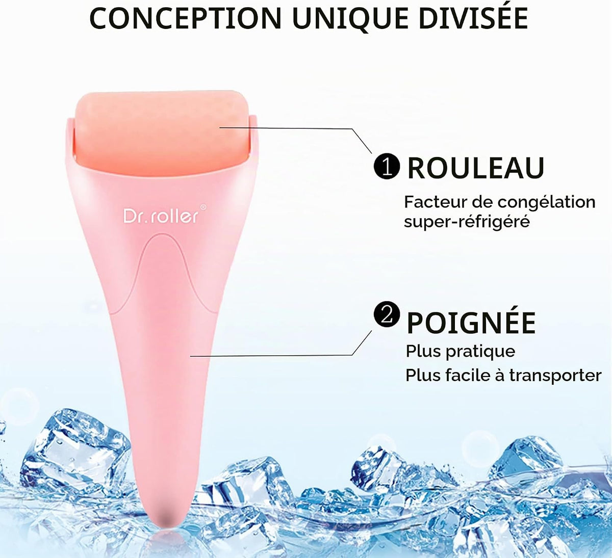 Ice Roller visage en silicone – Soin rafraîchissant