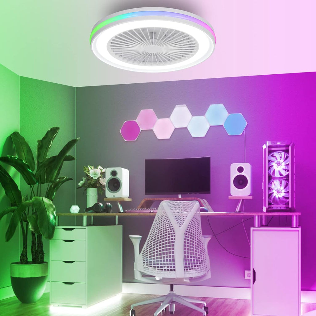 Ventilateur de plafond LED activeallbrite avec éclairage RGB et télécommande