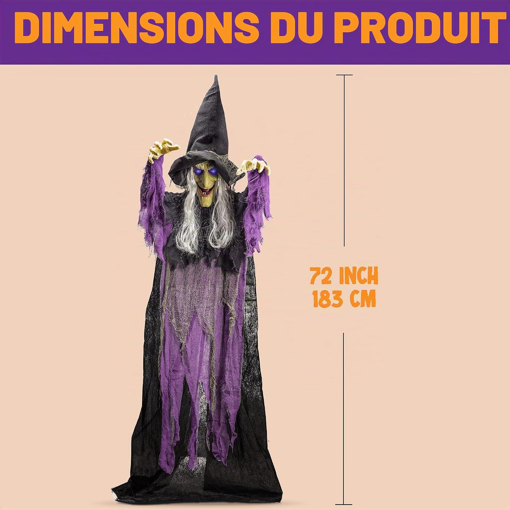 Sorcière parlante animée JOYIN à suspendre pour Halloween