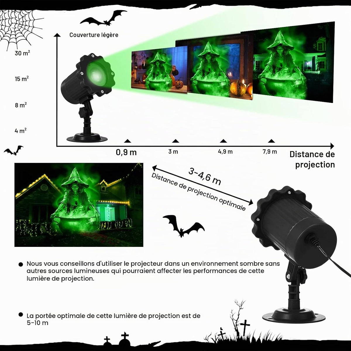 Projecteur Laser Halloween Sorcière - photo supplémentaire