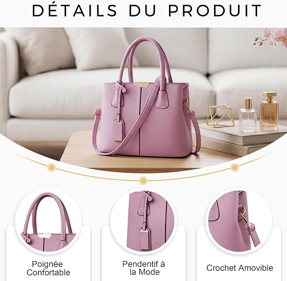 Sac à main femme VARLIVOO – Bandoulière réglable