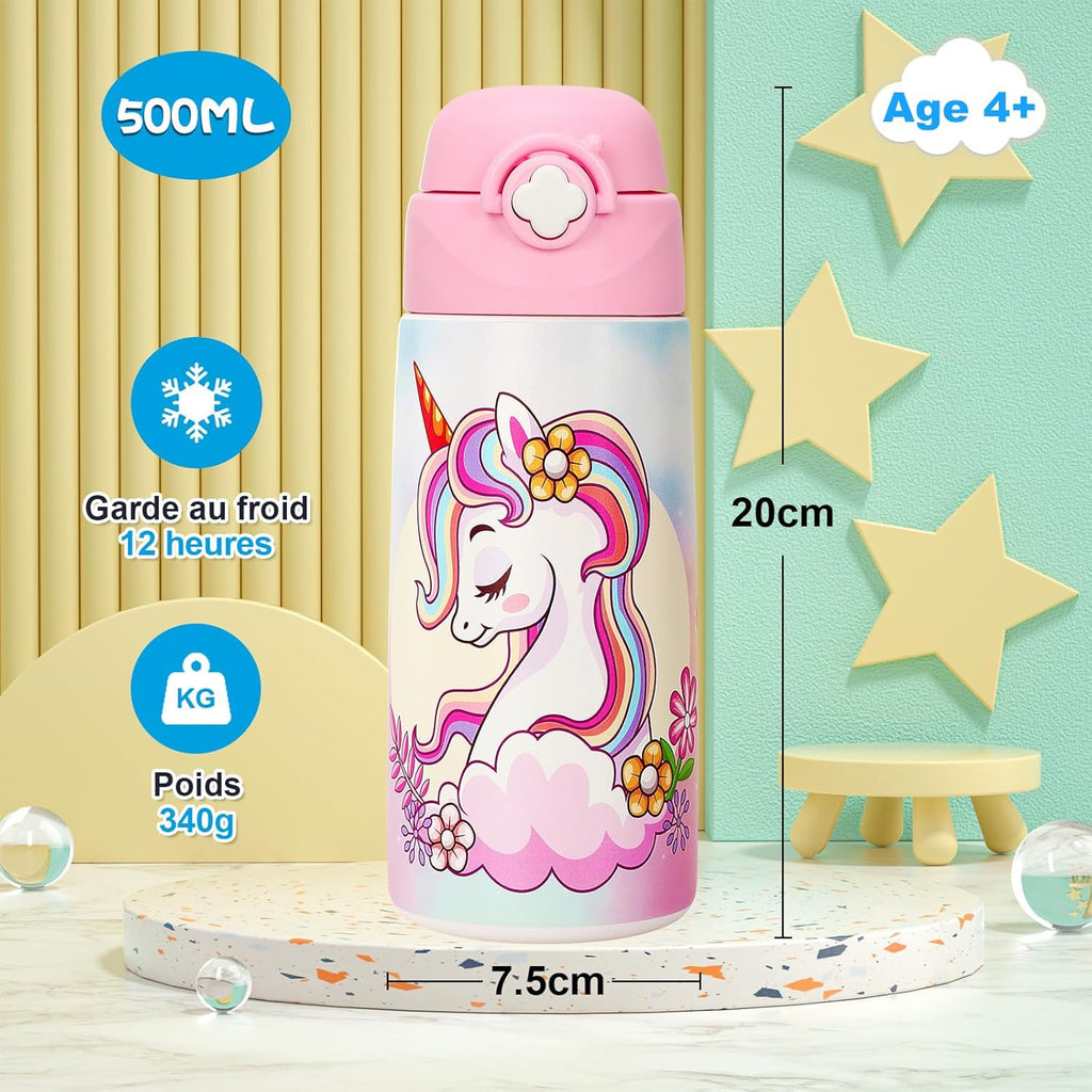 Gourde isotherme enfant licorne - photo supplémentaire